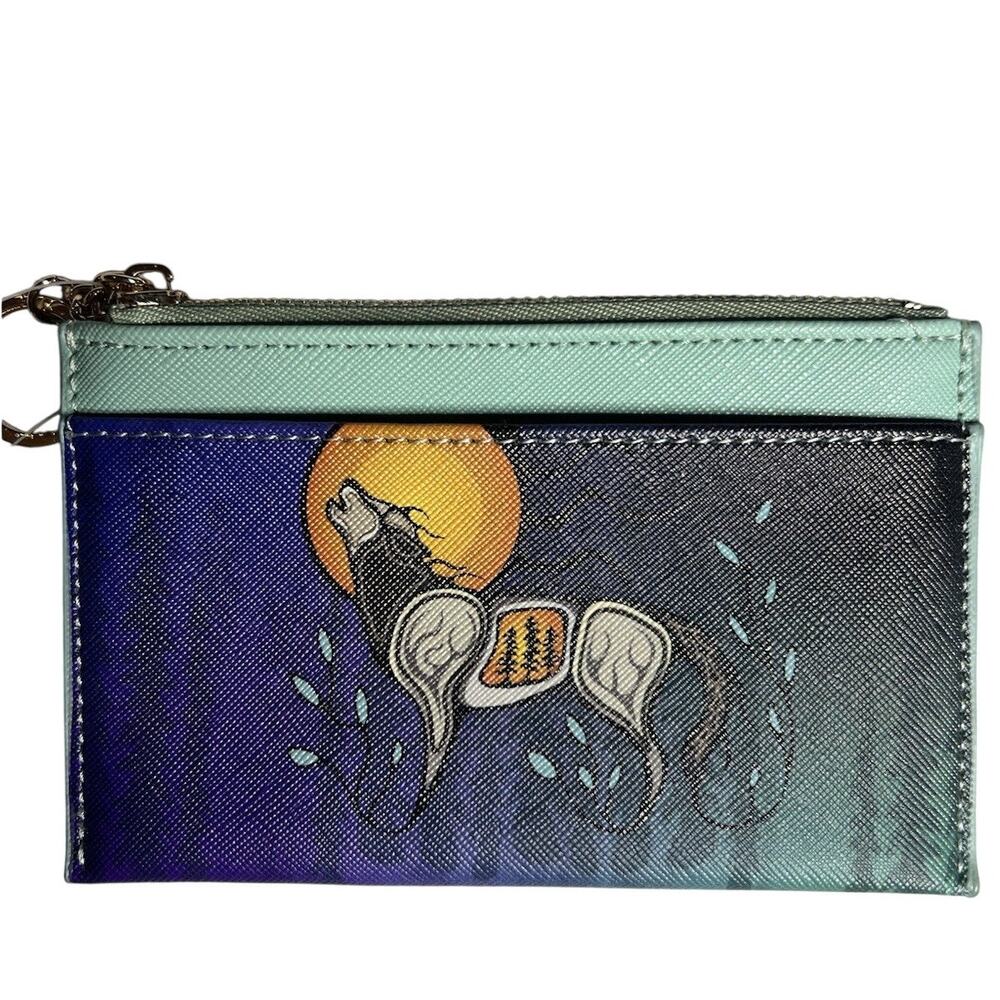 Native Northwest Zipper Card Wallet wolf (Ma’iigan) Ojibwe